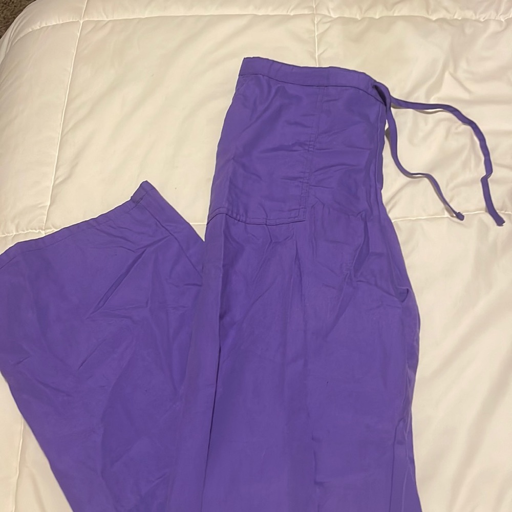 Bright purple flow pants/scrubs